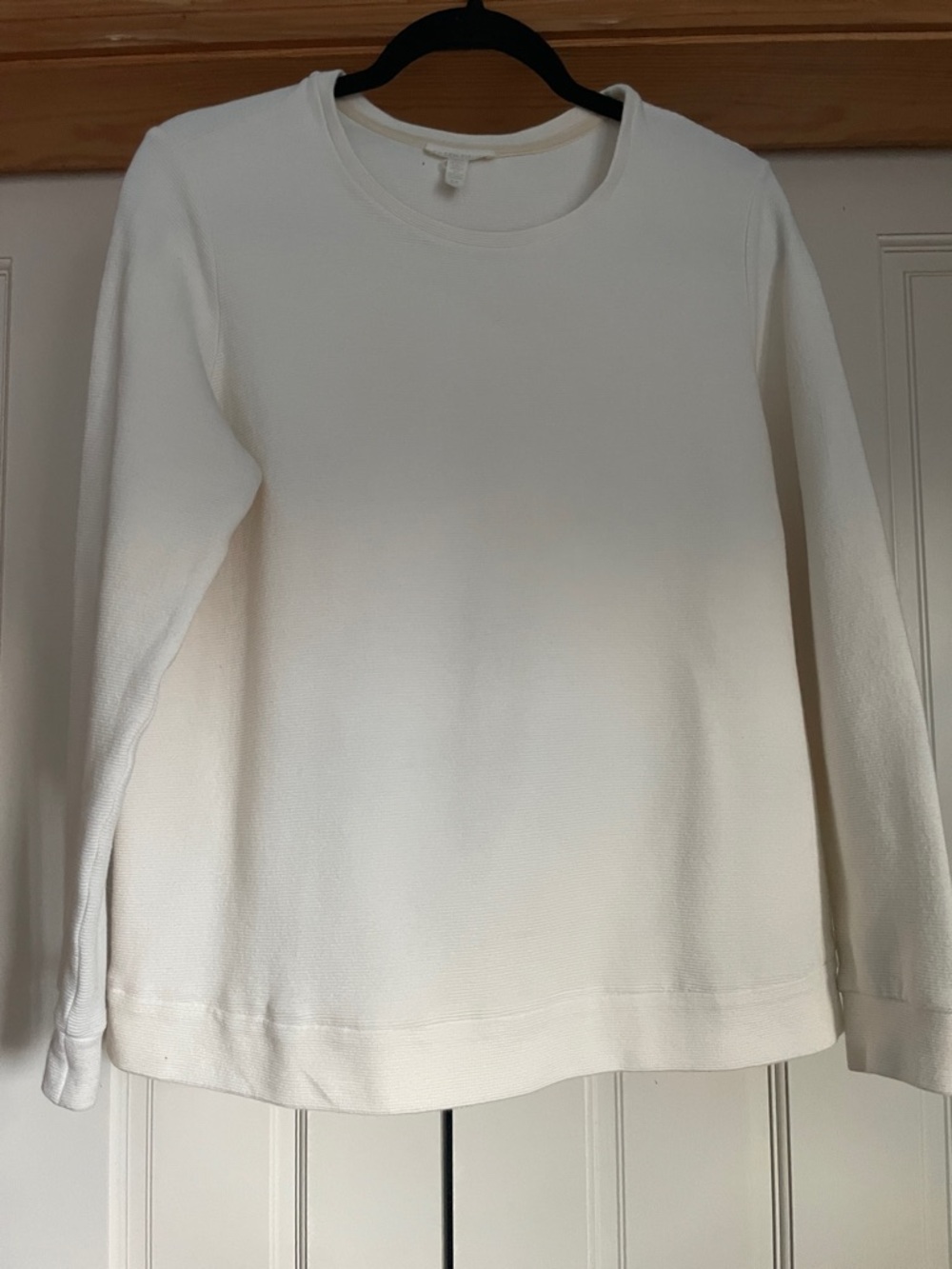 Eileen Fisher White Scoop Neck Sweater